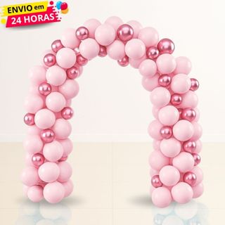 Kit 75 Balões Latex e Cromado - Rosa Claro e Rosa Cromado Decoração Aniversário Festas e Eventos em Oferta na Shopee