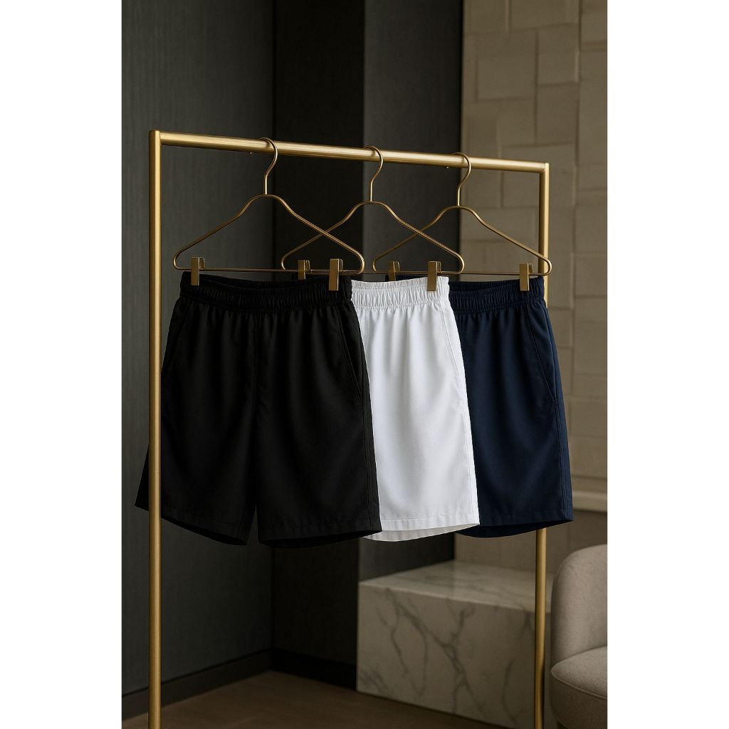 Kit c/ 3 Bermudas Tactel Juvenil – Branca, Azul Marinho e Preta