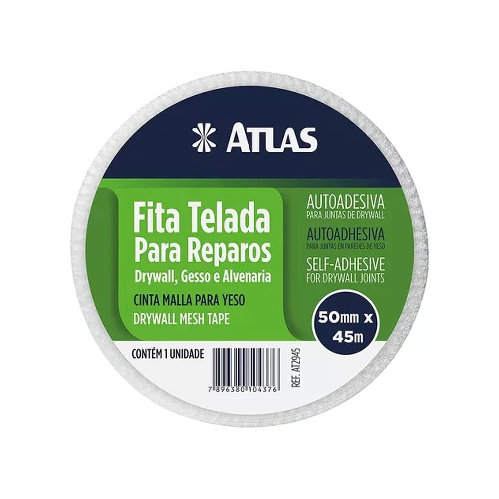 Fita Para Eletrofita Drywall Tela Adesiva Trincas Paredes Fibra Vidro