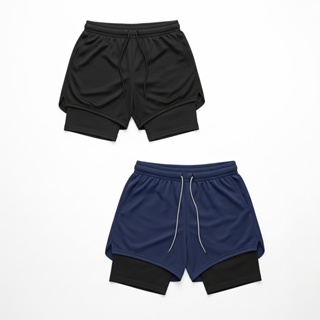 Kit 2 Shorts Masculino 2 em 1 Corrida para treino ou Academia em Oferta na Shopee