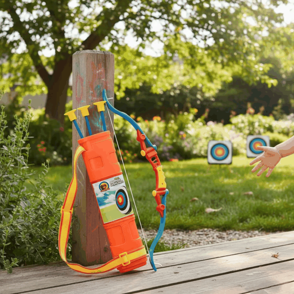 Arco Flecha Infantil C/ Bolsa Aljava Lançador De Dardos Com Ventosa Brinquedo em Oferta na Shopee