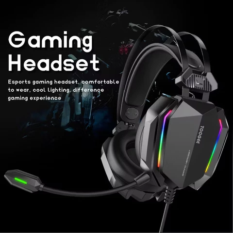 Fone Headset Gamer RGB PRO Iluminação LED, Microfone Ajustável, Ideal para Jogos Online