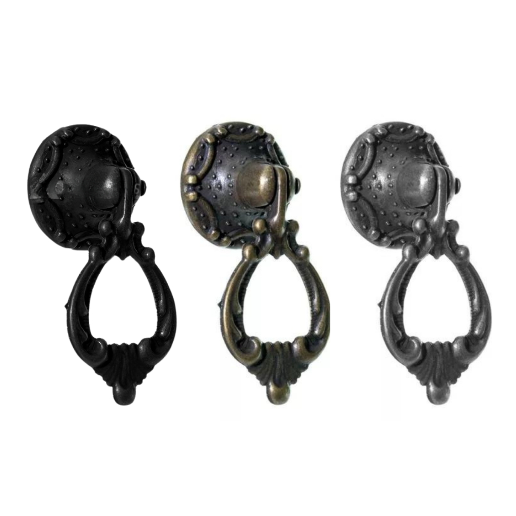 6 Puxadores Retrô De Gaveta Cômoda Cristaleira Colonial  Argola - Cores