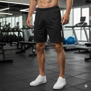 Kit 2 Bermudas Refletiva com zíper no bolso modelo Esportivo e elegante
