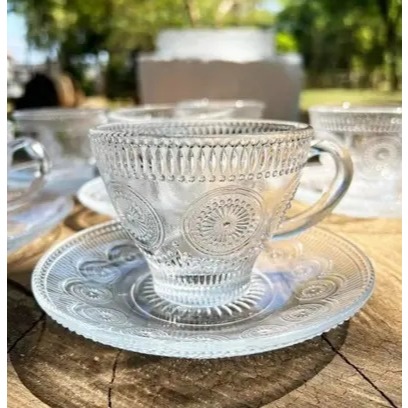 Kit de Xícaras com Pires Vidro Bohemia Café Expresso 220ml com 6 unidades em Oferta na Shopee