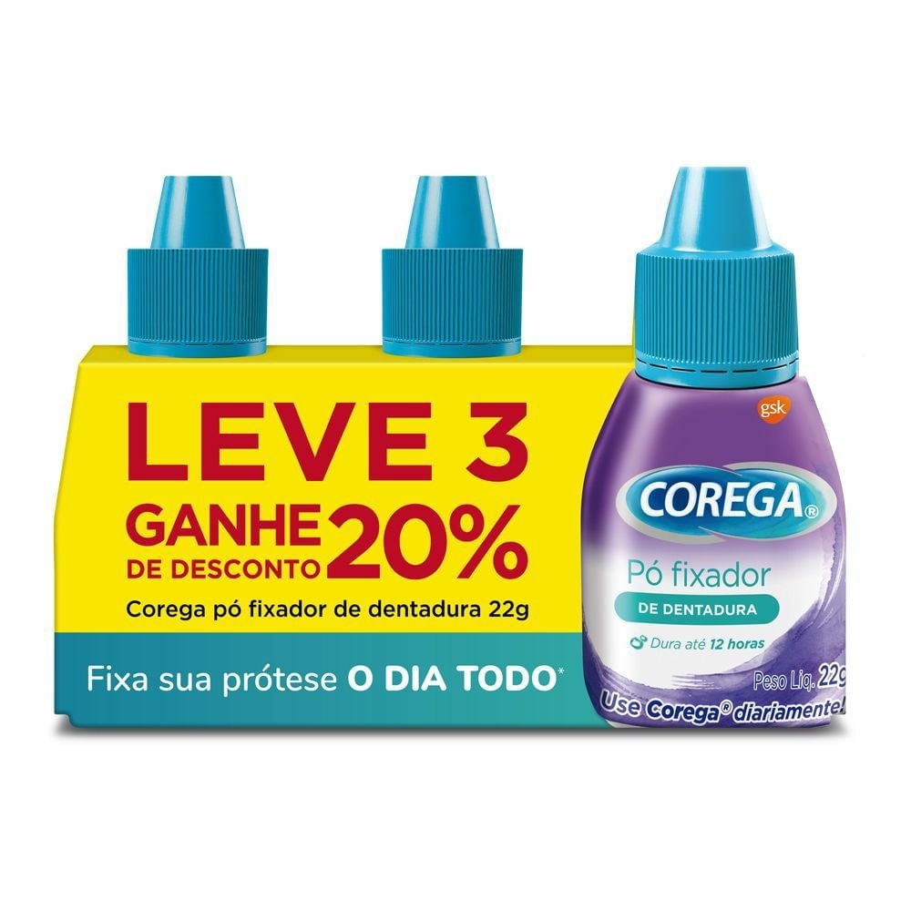 Kit Corega Pó 22G com 3 Unidades (Leve 3 Pague 2) em Oferta na Shopee