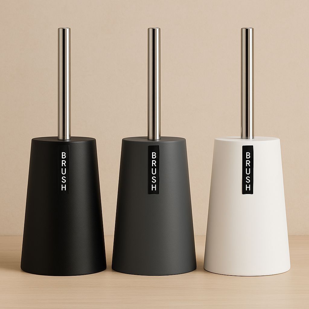 Escova Sanitária Suporte Plástico Escova Inox para Banheiro Design Inovador