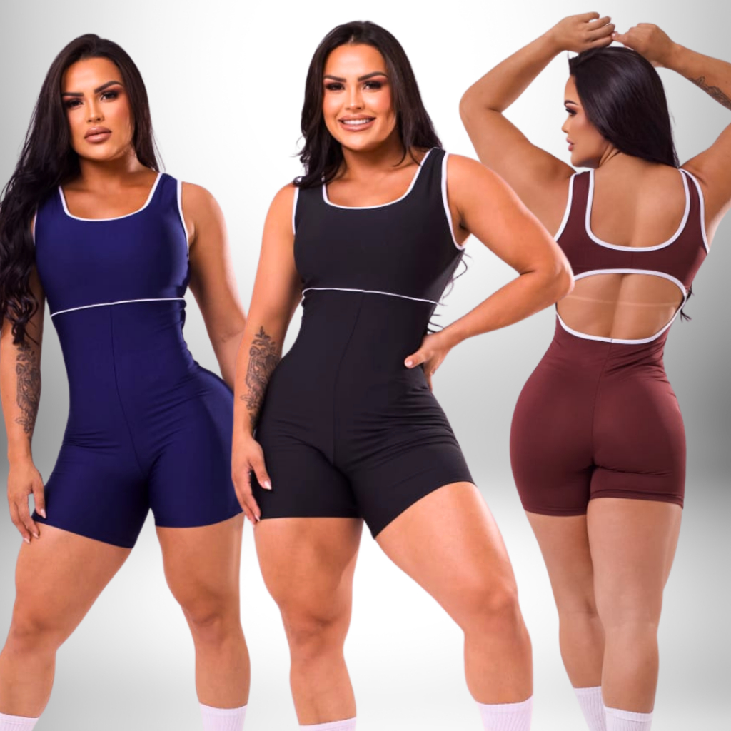 Macaquinho Fitness Academia Feminino Roupa de Academia Treino