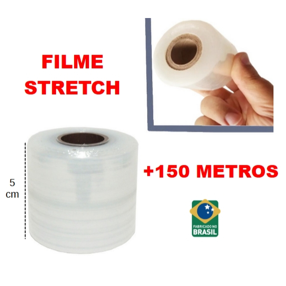 Rolo Filme Stretch 5cm - 150 Metros (cada) embalar, enxertia, estética