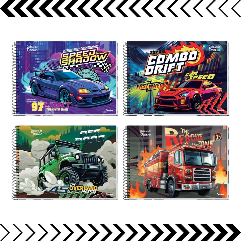 Caderno Desenho Universitário Capa Dura Com 80 Folhas Super Cars (Modelos Variados) - Credeal em Oferta na Shopee
