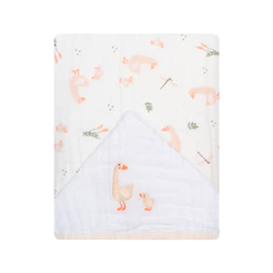 Toalha Bebê Papi Soft Estampa Patinhos Com Capuz 90cmX80cm
