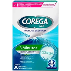 Limpador de Dentadura Corega Tabs de Limpeza 3 minutos com 30