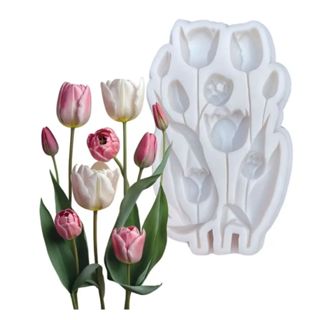 Molde silicone arranjo flor tulipa em Oferta na Shopee