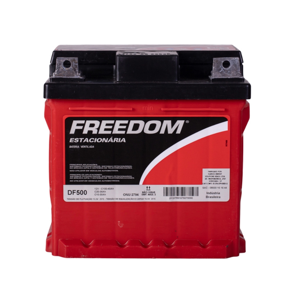 Serve em Nobreak, carros, barcos esta Bateria Estacionária Freedom Df500 40ah 12v