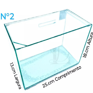 Aquário N2 Retangular 25x13x17cm 5 Litros para Peixes Ornamentais e Plantas de Vidro com Tampa betas em Oferta na Shopee