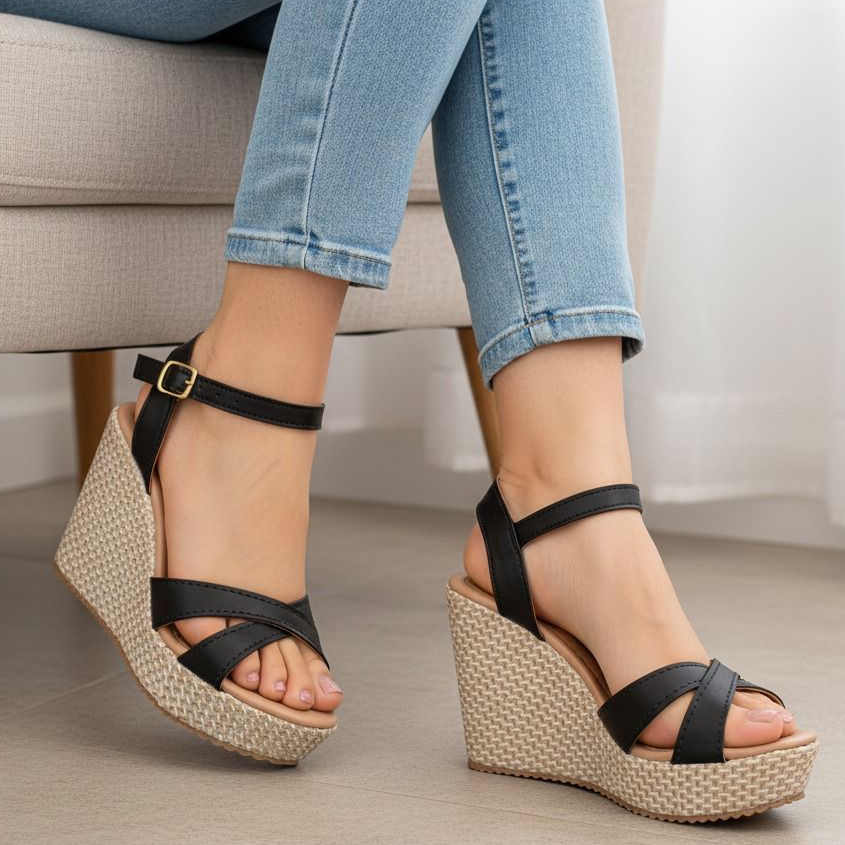 Sandália Anabela Feminina Salto Plataforma Espadrille - Conforto e Estilo! (35-39)
