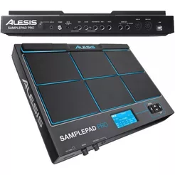 Bateria Eletrônica Alesis Samplepad Pro 8 Pads Led Midi Preto com baquetas
