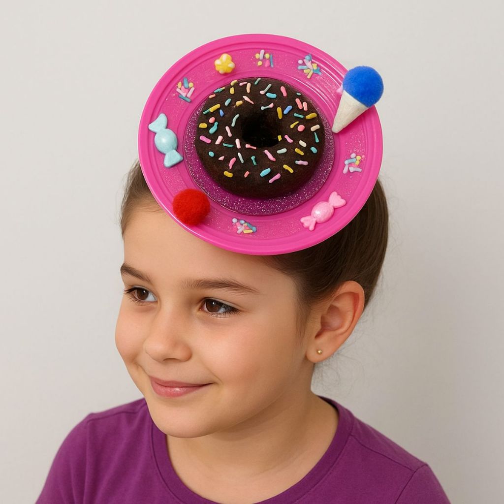 Cabelo Maluco Acessório Infantil Pratinho de Bolo Granulados Coloridos Fantasia Criativa