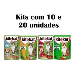 Sachê Kitekat Gatos Adultos Sabores 70g opções  com 10 e 20 unidades em Oferta na Shopee