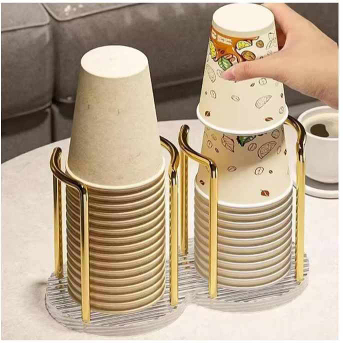 Suporte Porta Copos Acrílico Descartável De Chá De Água Prateleira Com Canecas De Pau Mais Longo Organizador Doméstico em Oferta na Shopee
