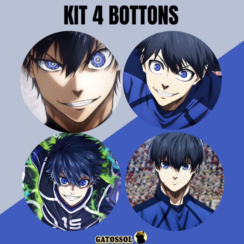 Blue Lock KIT 4 Bottons 4,5 cm ANIME Geek  Bottom/botton - Boton - Broche alfinete - Buton - Button - Pin ISAGI em Oferta na Shopee