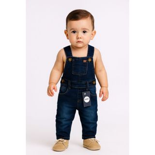 jardineira macacão Jeans menino infantil 1 2 e 3 anos em Oferta na Shopee