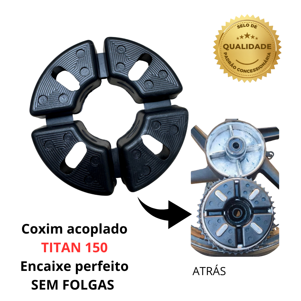 Bucha Coxim Coroa Acoplada Sem folgas Para moto Titan 150. Fan 150 Alta Qualidade
