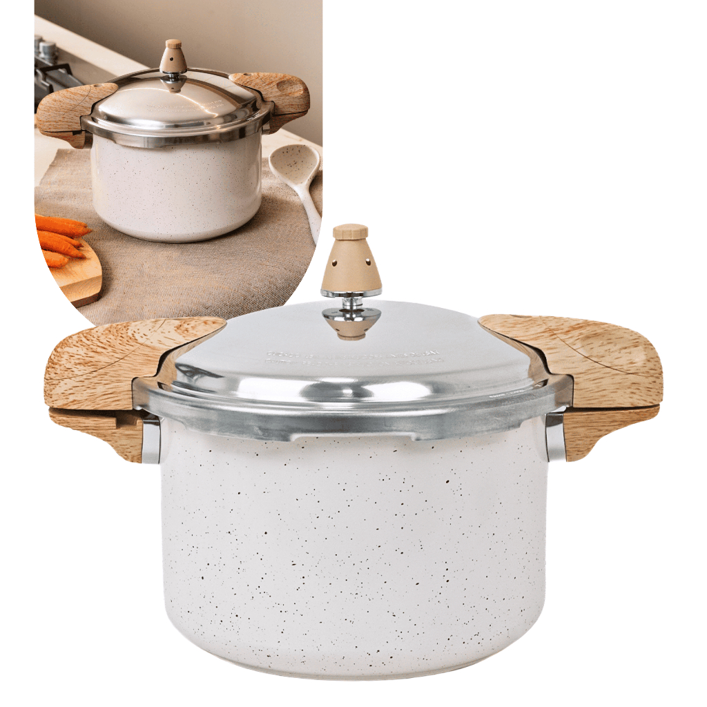 Imagem Panela de Pressão Brinox 5,4L Pressure Ceramic Life Indução Cor Vanilla