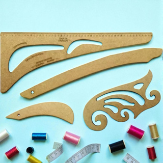 Kit Régua Conjunto Costura Modelista Profissional 4pçs Mdf Promoção Dona Shô em Oferta na Shopee