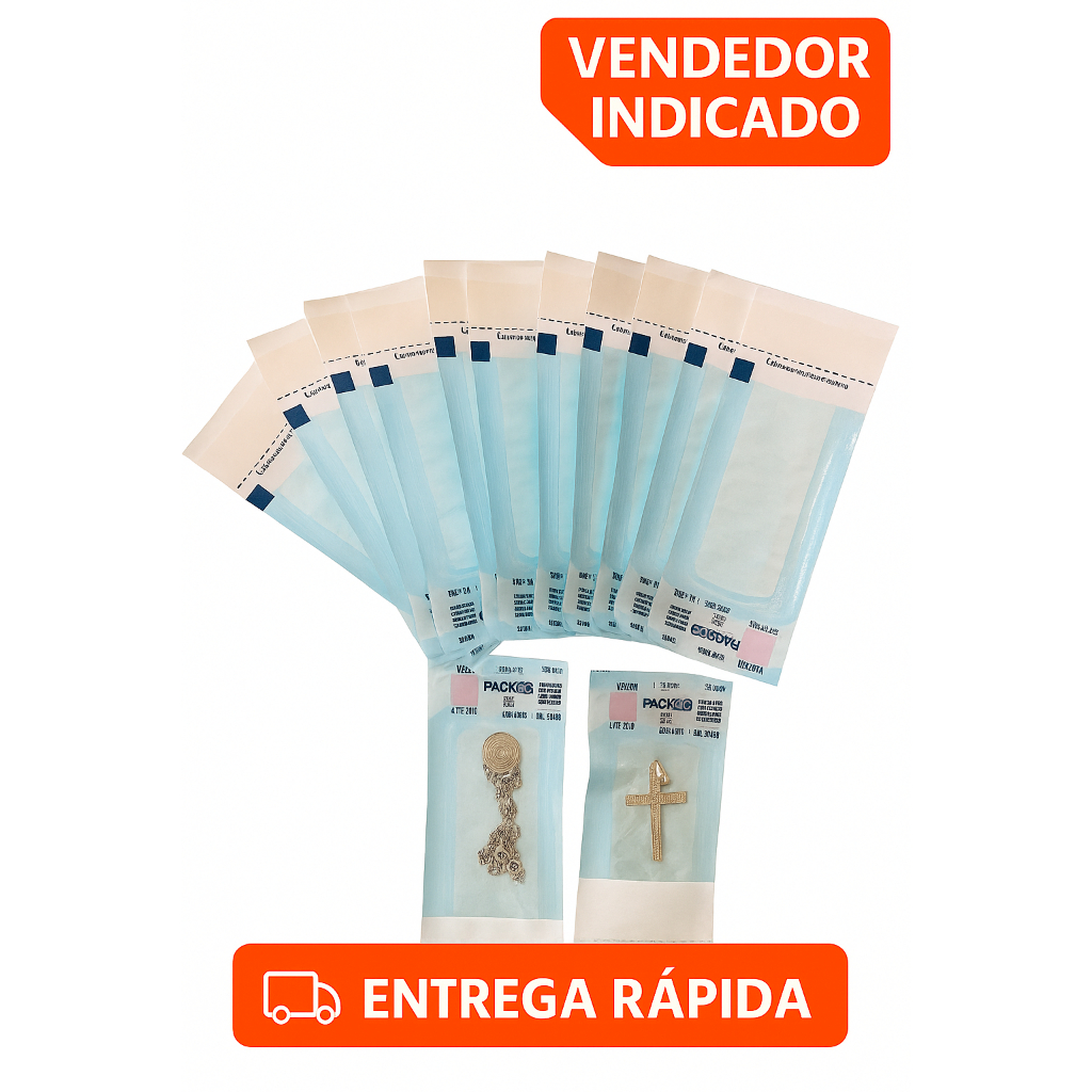 Envelope Esterilização 5x13cm Autosselante PackGC Piercing Brinco Pinça Broca Joias em Oferta na Shopee