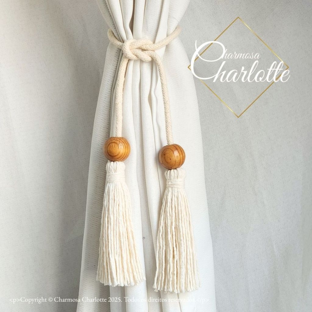 Prendedor de Cortina Magnífico Rústico Abraçadeira Decoração Material Sustentável Charmosa Charlotte em Oferta na Shopee