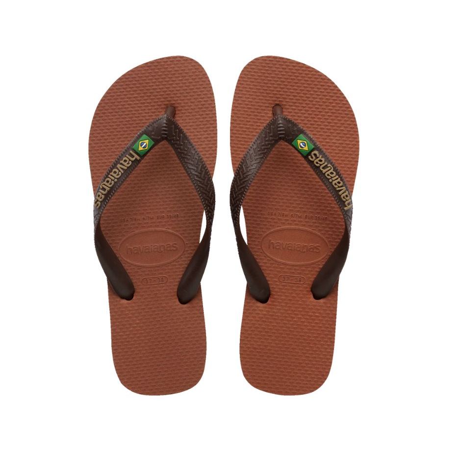 Chinelo Havaianas Brasil Logo Ferrugem-marrom Original