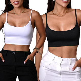 Kit 2 Cropped Alça Suplex Blogueira Top Verão Modelo Blusa em Oferta na Shopee