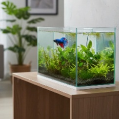 Aquário de vidro incolor 9 litros Retangular 30x15x20cm Beteira Para Peixes ormamental plantas natural n3 artificificial em Oferta na Shopee