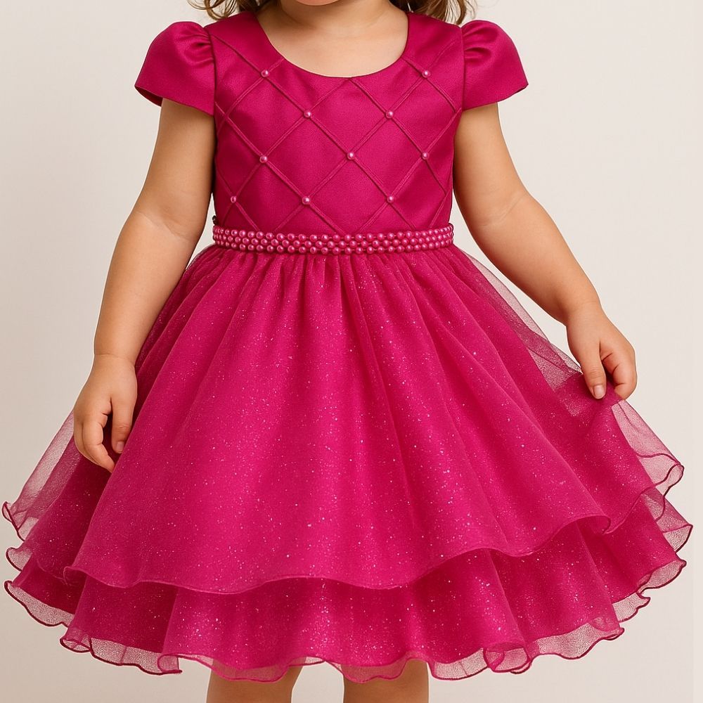 Vestido Infantil Luxo Festa Jardim Encantado Laço Menina Realeza