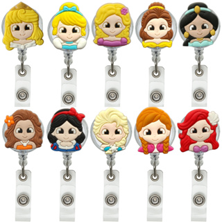 Porta Crachá Retrátil Personalizado Roller Clip Princesas Disney em Oferta na Shopee
