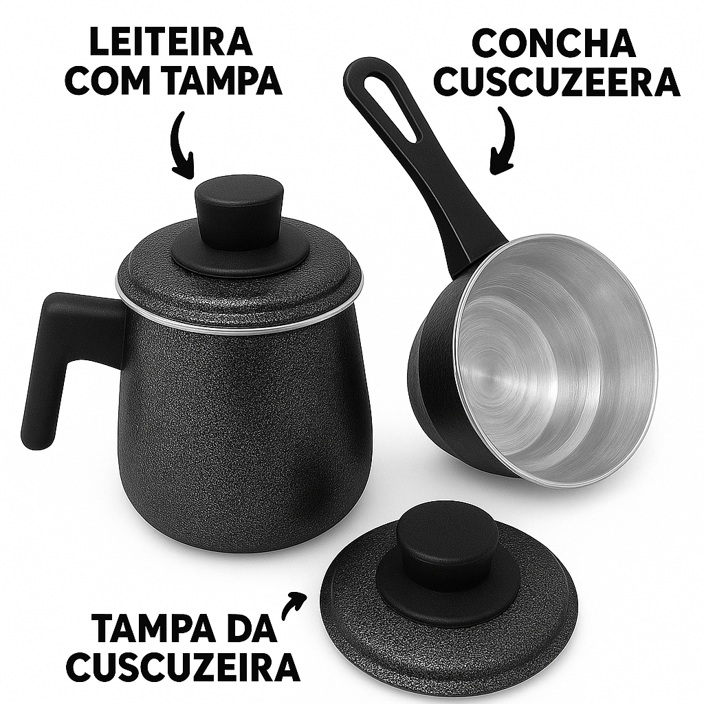 Cuscuzeiro Individual 2 em 1 Porção Única Cozi Vapore Caneco Leiteira 1L Com 2 Tampas em Oferta na Shopee