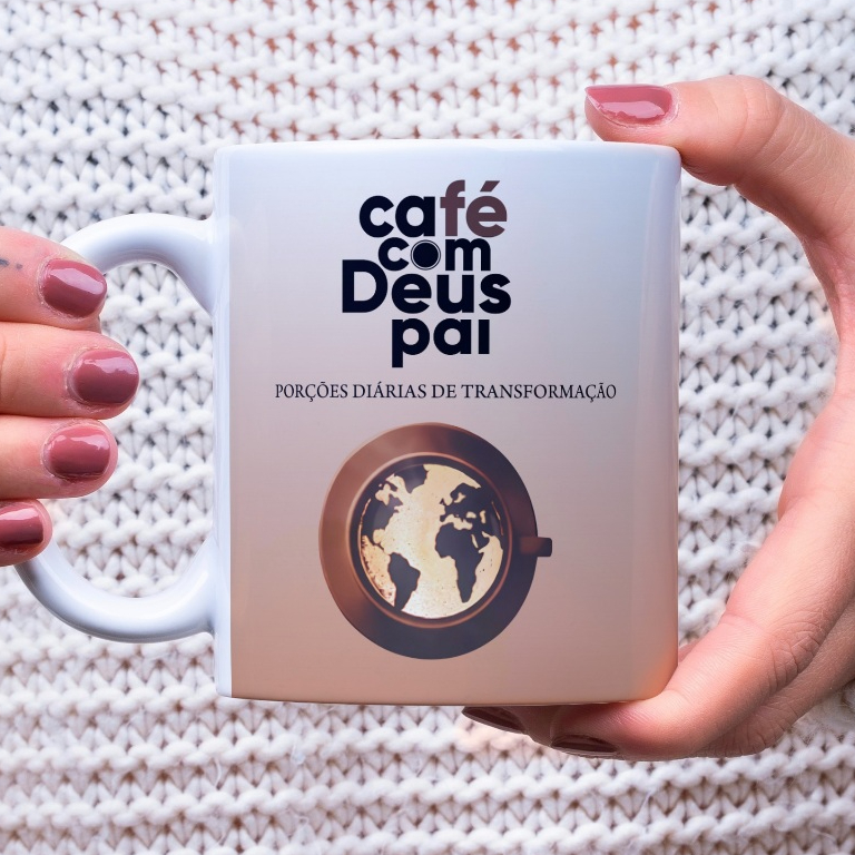 Caneca do Livro Café com Deus Pai 2025 COM SEU NOME Personalizada Lançamento Porções diárias de Paz