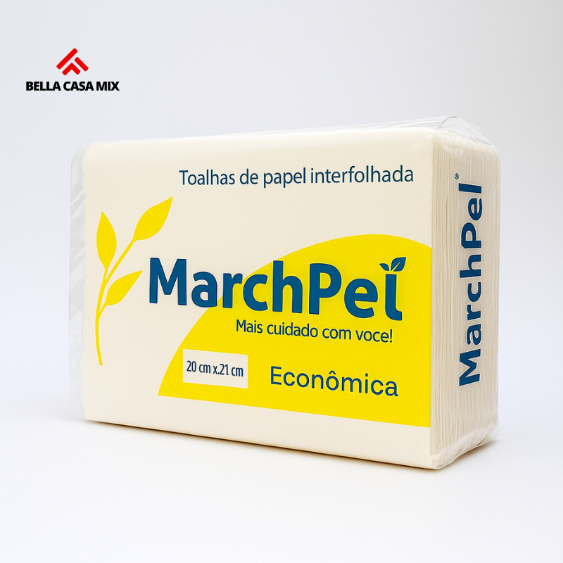 Papel Toalha Interfolhado 5.000 folhas 20x20cm Celulose