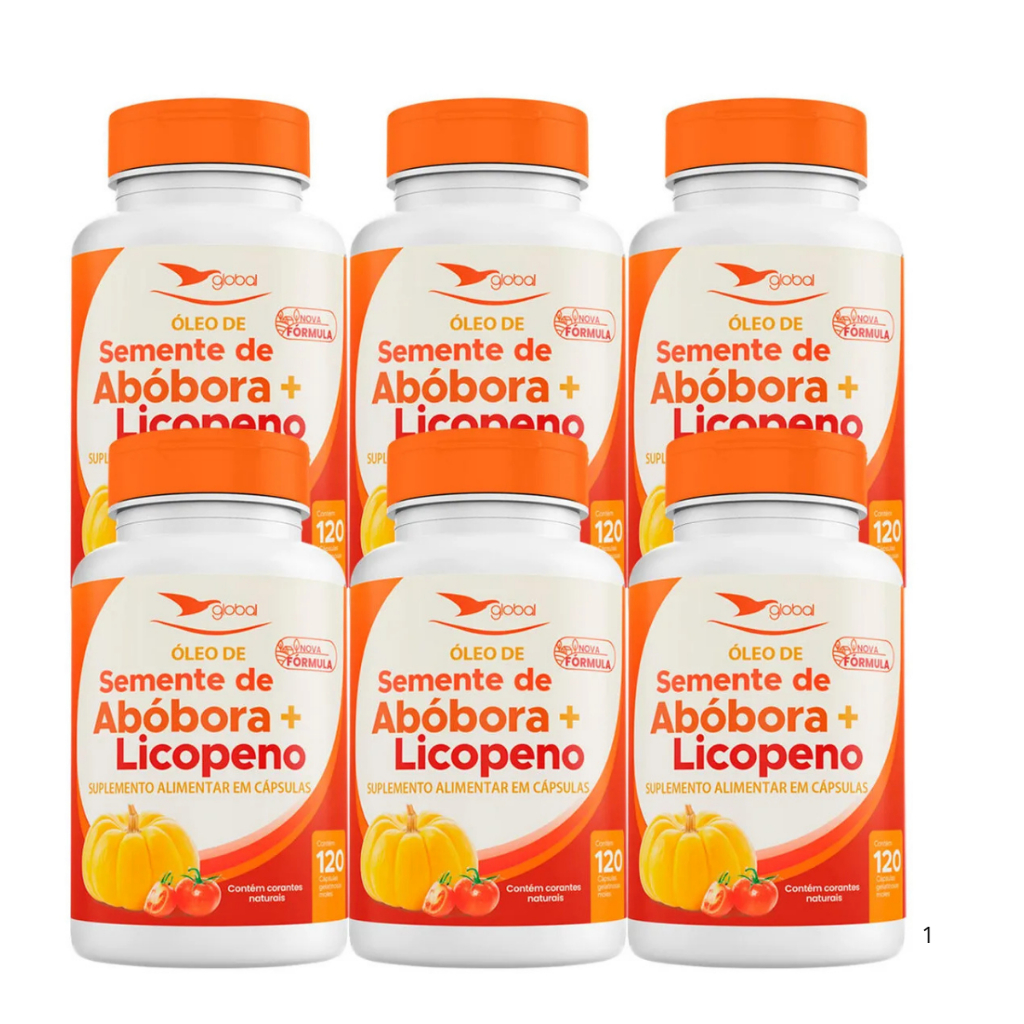 Kit 6x Óleo de Semente de Abóbora Com Licopeno – 720 Cáps - Ajuda Próstata