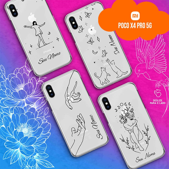 Capa Capinha Case Personalizada com Nome - Xiaomi Poco X4 Pro 5G - Fine Line Collection
