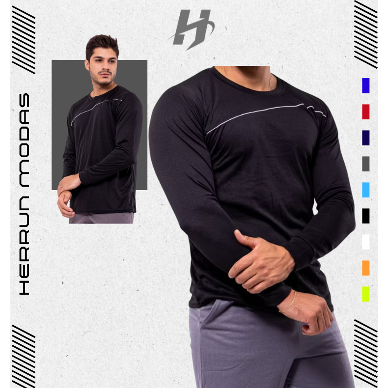 Manga Longa Cumprida Masculina Dryfit Drifit Esportiva Academia em Oferta na Shopee