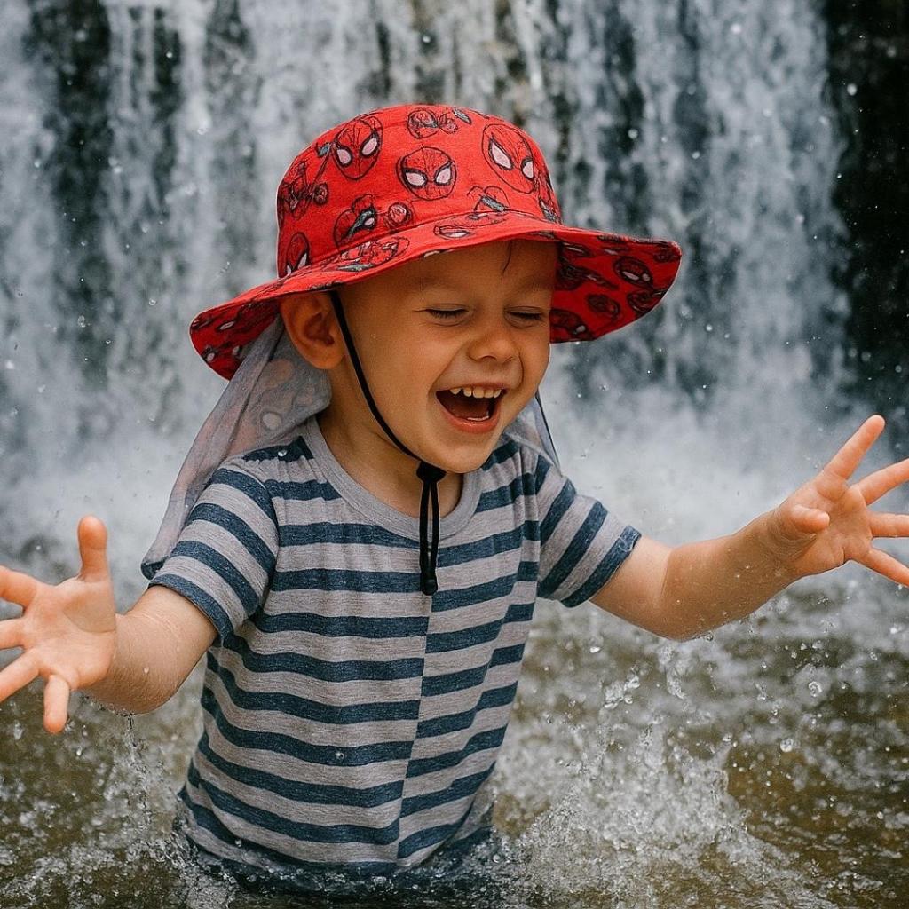 Chapéu Pescador Australiano Infantil Com Proteção Pescoço Para Crianças Proteção Solar Com Ajustes