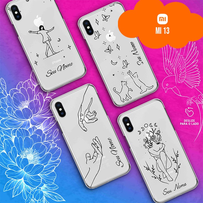 Capa Capinha Case Personalizada com Nome - Xiaomi Mi 13 - Fine Line Collection