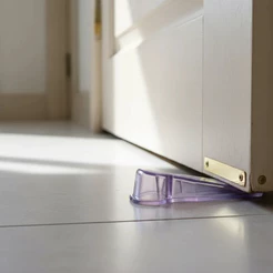 kit 2 Trava Calço Cunha Transparente Prendedor Aparador Para Porta em pvc (macio como silicone)