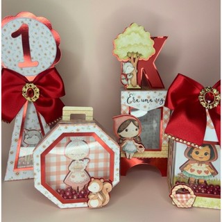 Kit Caixinhas Personalizadas | Tema Chapeuzinho Vermelho | Infantil | Papelaria | Festa em Oferta na Shopee