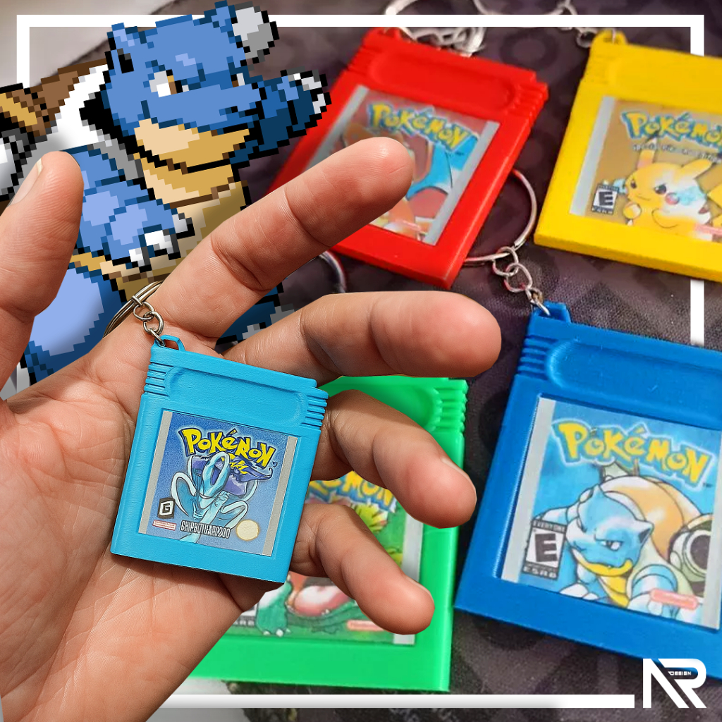 Chaveiro Personalizado Fita Gameboy Color Mini - Pokemon Red Green Blue Yellow & muito mais! Do seu jogo favorito!