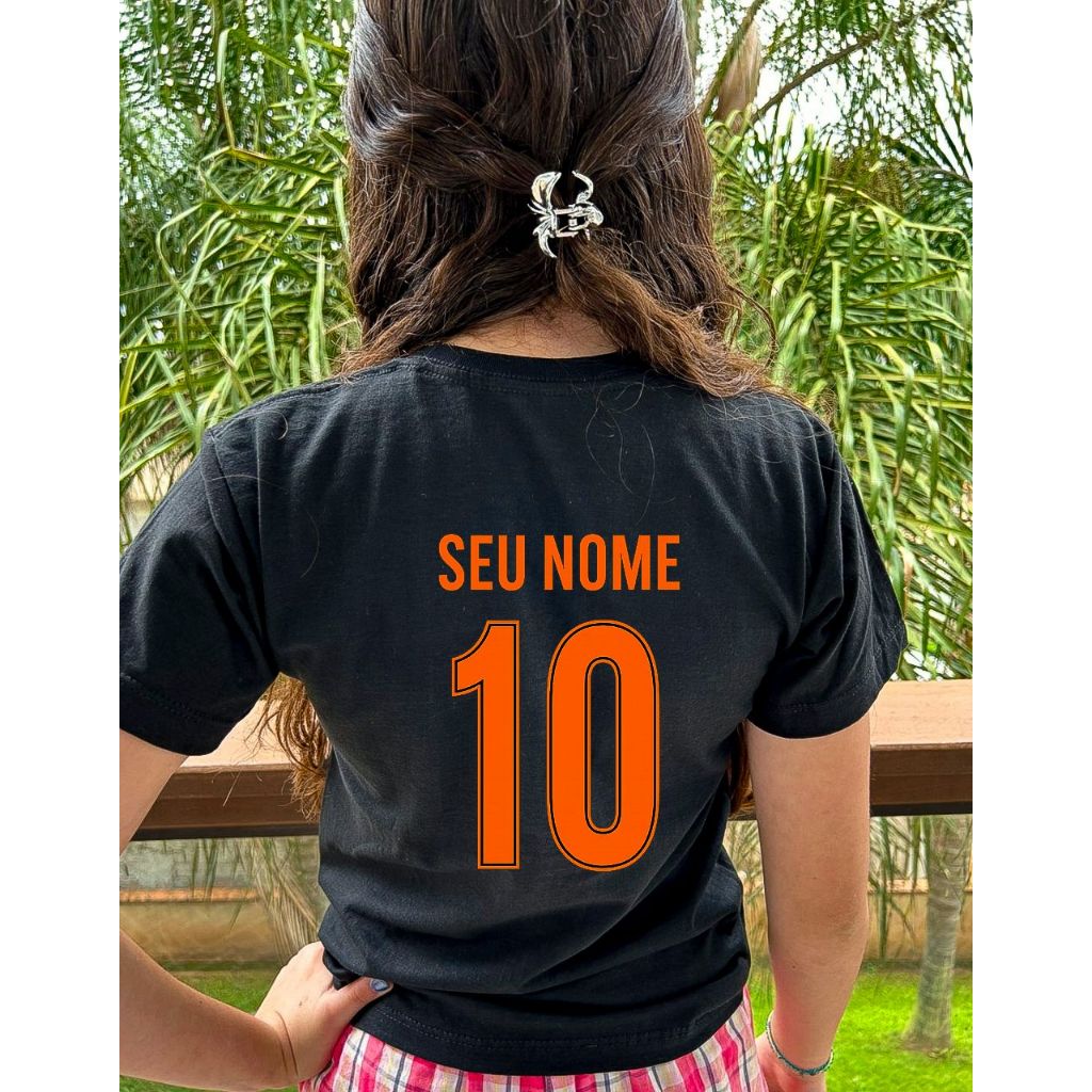Kit Camiseta e Shorts Time Personalizado Camisa Kit Infantil Unissex em Oferta na Shopee