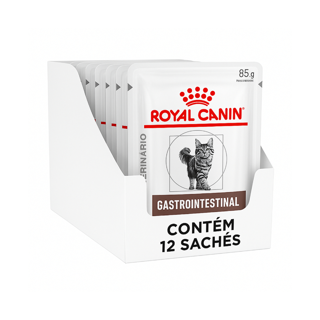 Kit 12 sachês Royal Canin Gastrointestinal Gatos 85 g