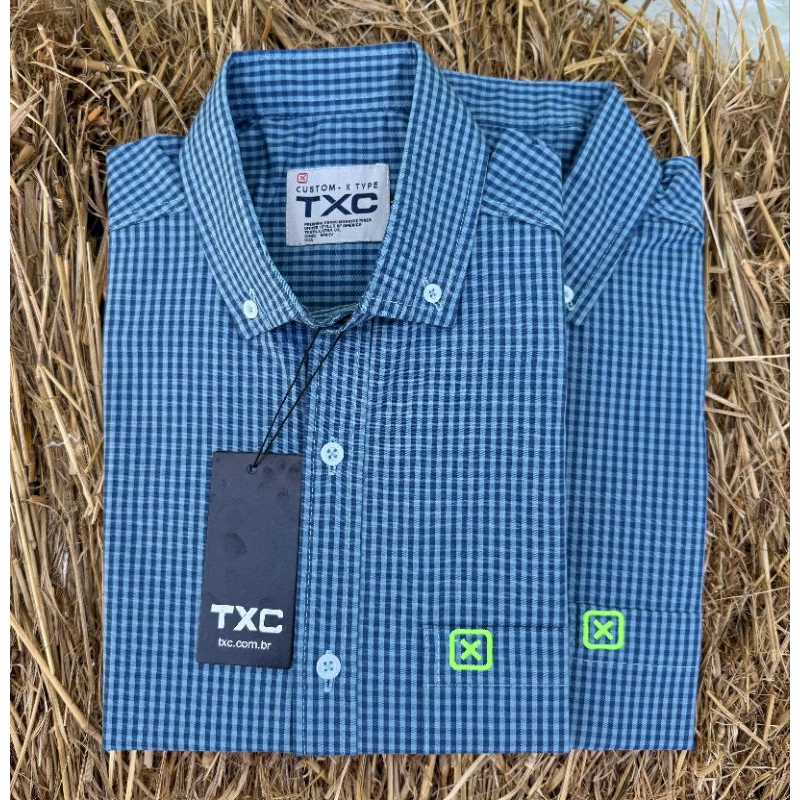 Camisa social manga curta country xadrez rodeio masculina